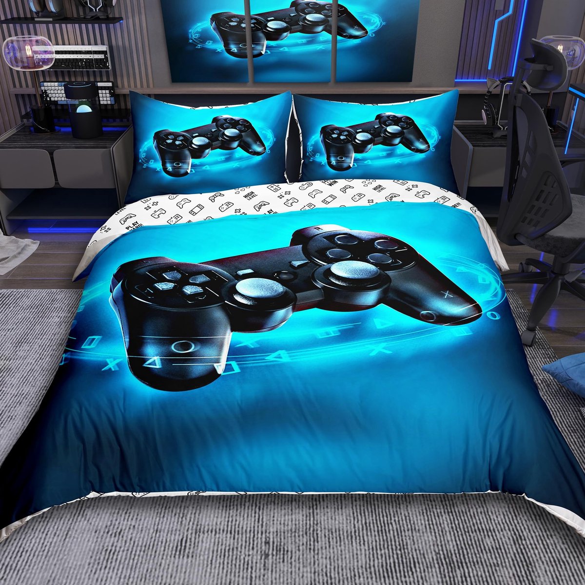 Omgoods - Gamer Dekbedovertrek voor Kinderen - Met Kussensloop