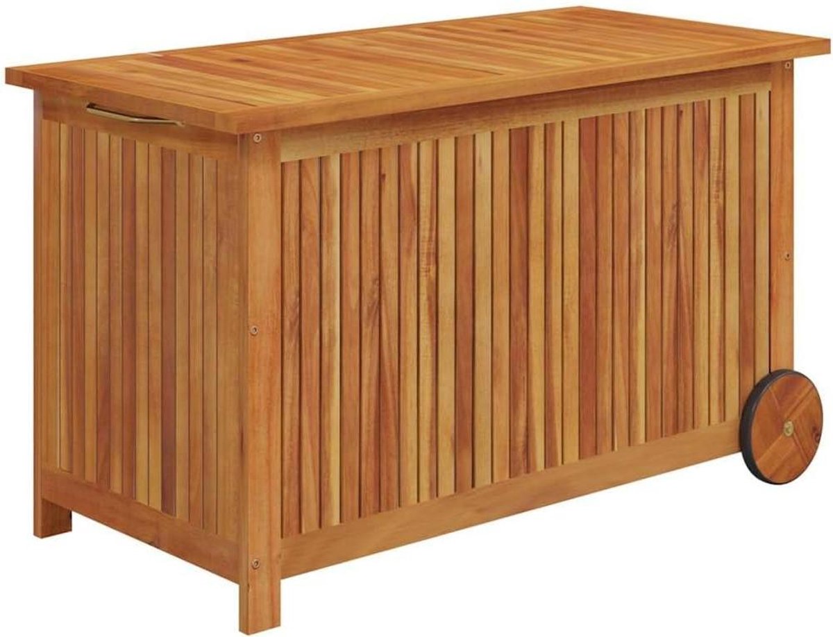 Tuinopbergbox Hout - Buitenkist Kussens - Tuinspullen Opbergen - Met Wielen en Handvat - 90 x 50 x 58 cm