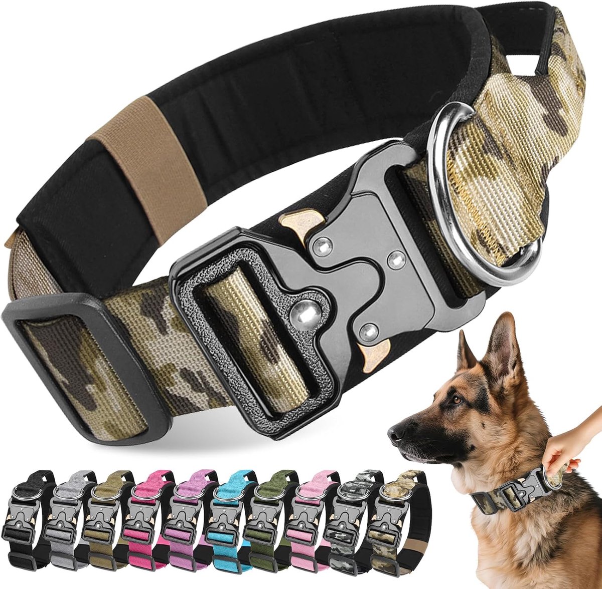 hondenhalsband, zachte gevoerde nylon ademende huisdierhalsband met