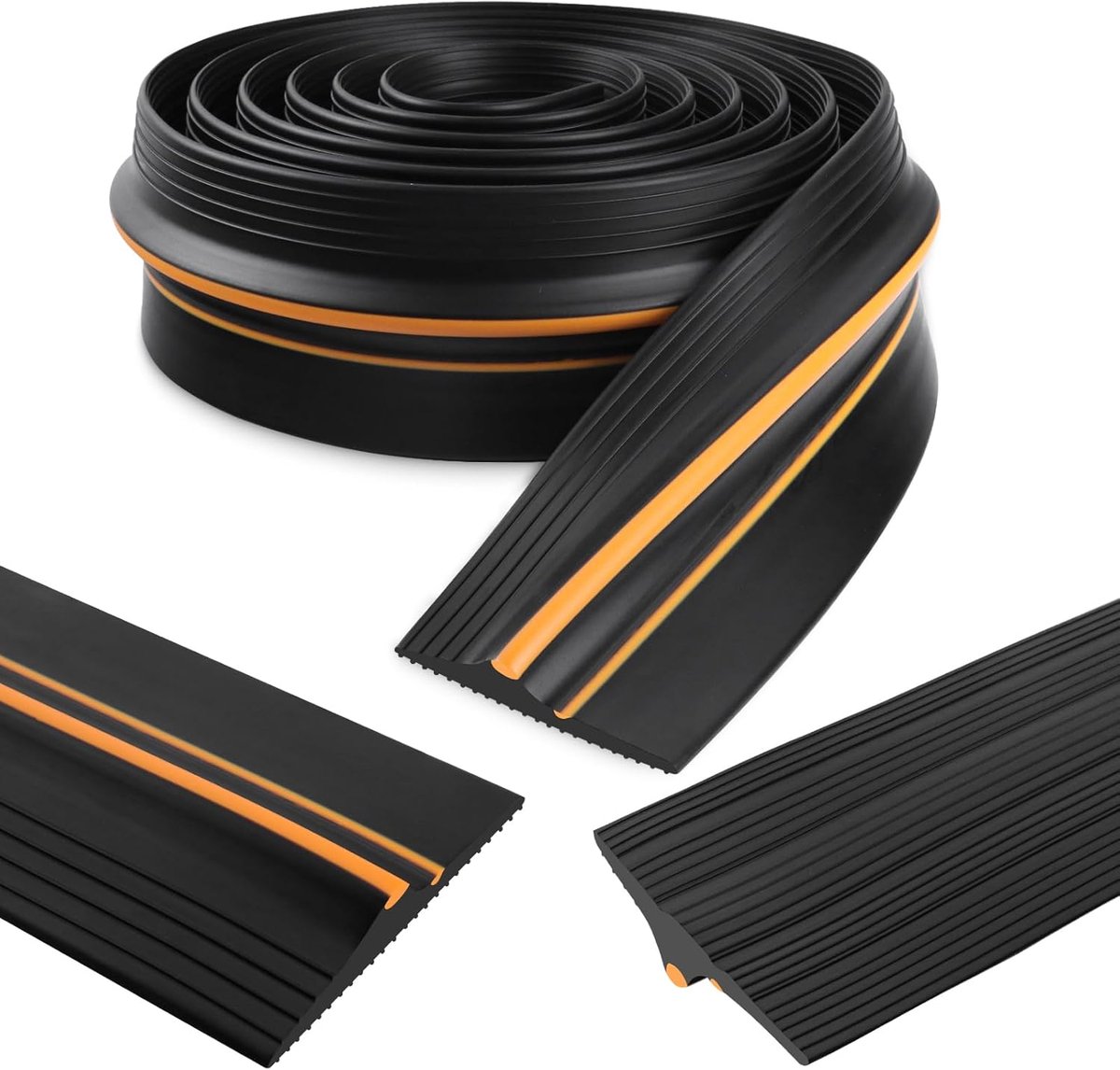 afdichting Rubber garagedeur drempel afdichting Weerbestendige vloer afdichting stripsvoor garages en magazijnen (80mm×18mm×3m, zwart)
