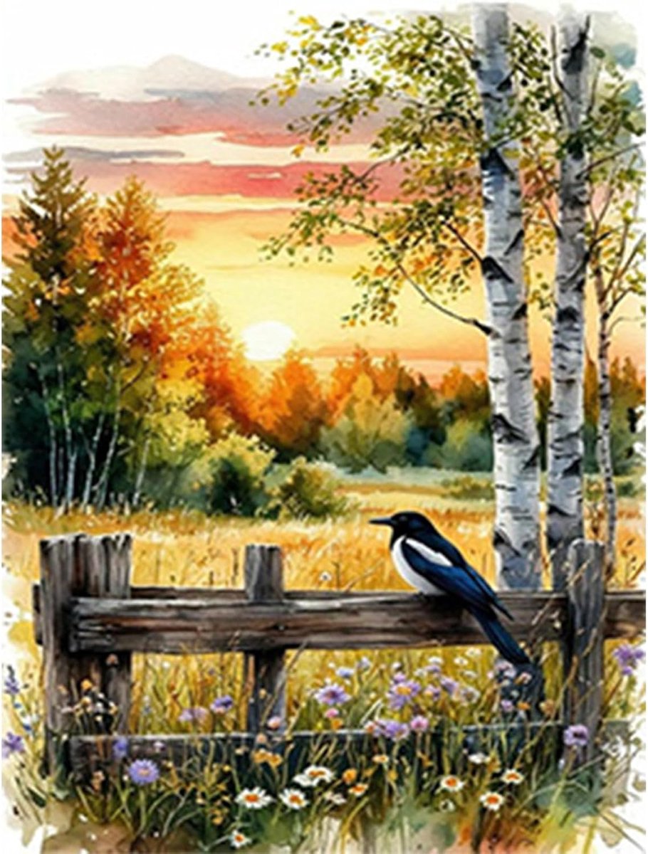 Landschap Diamond Art Kits, 5D Boom Diamant Schilderij Kits voor