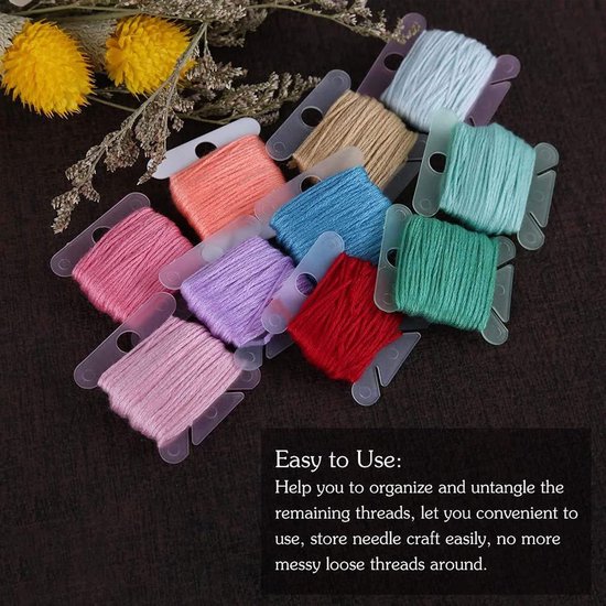 Spoelen,Xiuyer 400pcs Bobbins Cross Stitch Naaien Plastic Spoel Voor — afbeelding 5