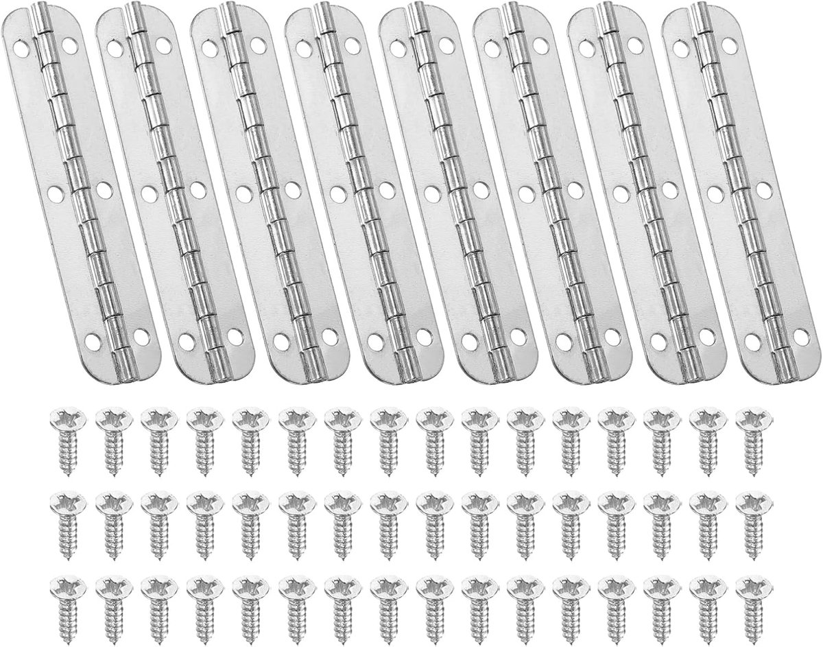 Klein pianoscharnier 6,6 cm x 1,5 cm, 8 stuks mini 180 graden