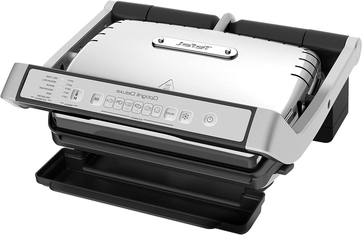 Elektrische Contact Grill - Tafelgrill Binnen - Perfect Grillen - Automatische Programma's - 2000 Watt - Zwart RVS