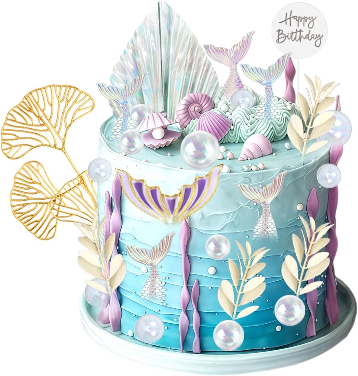 Zeemeermin-taartdecoratie, taarttopper voor meisjesverjaardag