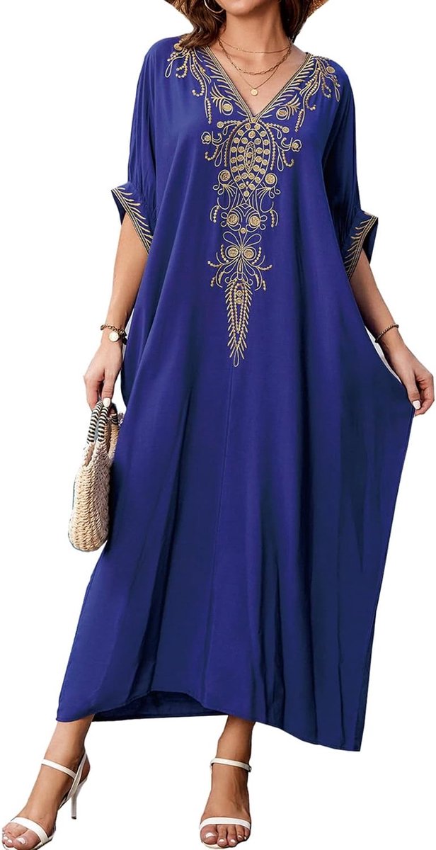 katoenen kaftan voor dames, loungewear, boho homewear, oversized