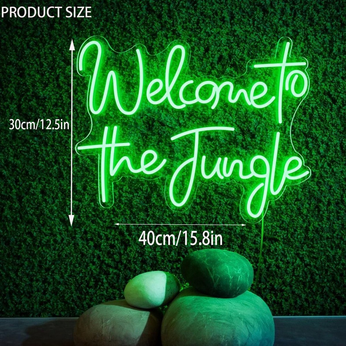 bord "Welkom in de jungle" - LedWall - Voor bar, feest, huis, slaapkamer