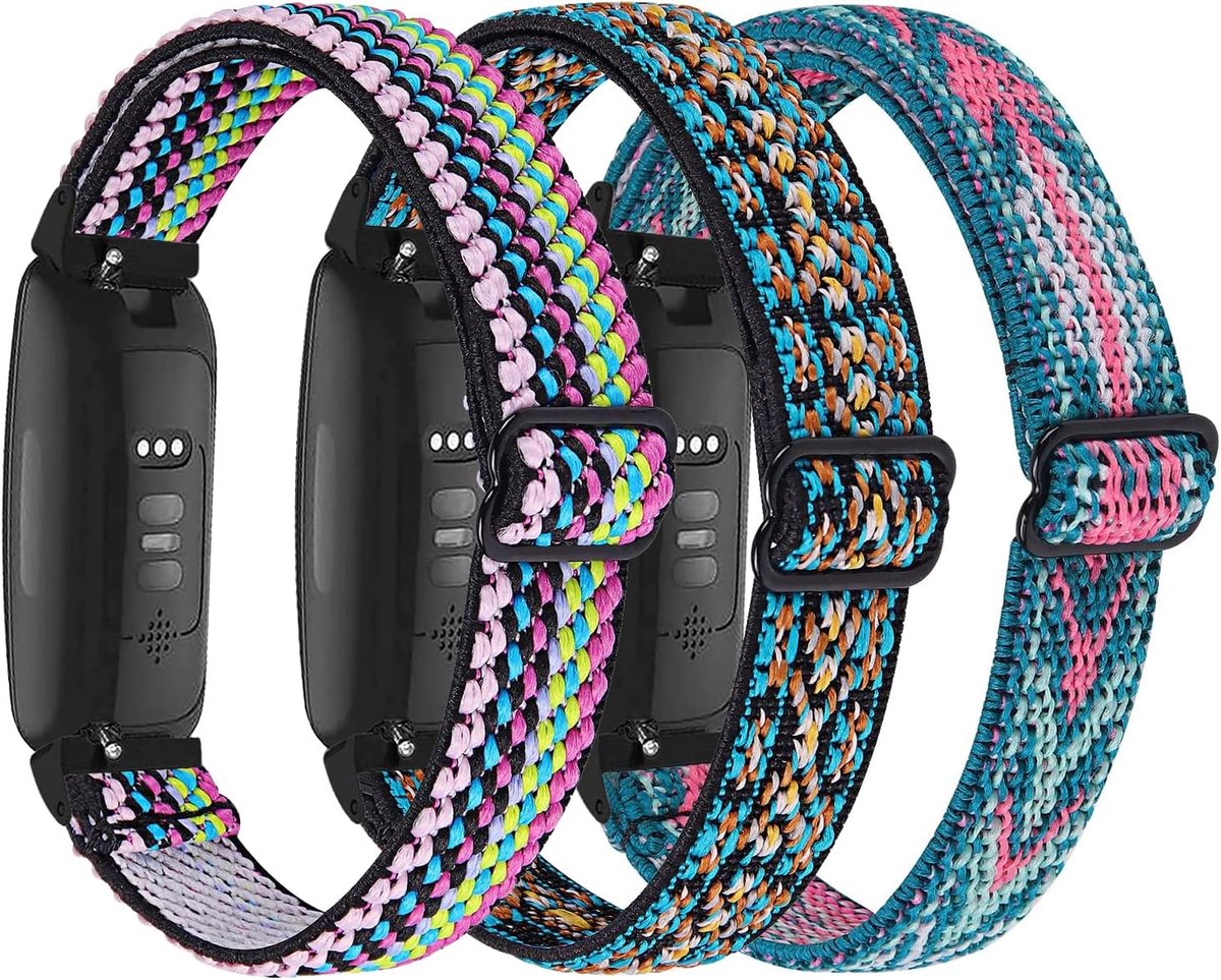 3 stuks elastische nylon bandjes compatibel met Fitbit Inspire