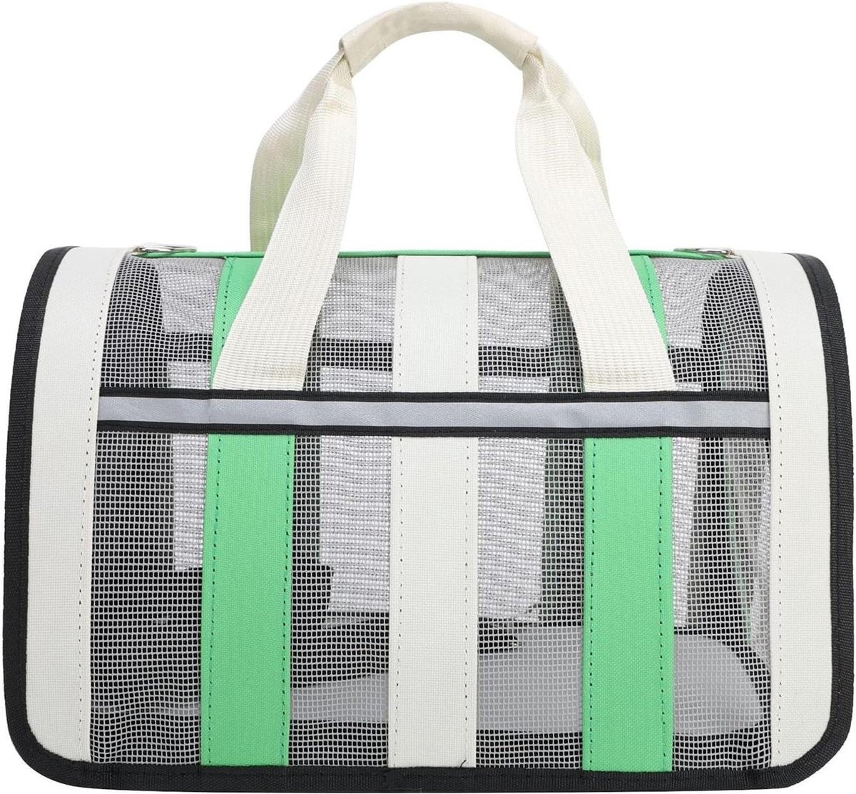 Reisdraagtas Hond Kat - Transportbox Dier - Veilig Vervoer - Ventilatie Ramen - 41 x 27 x 25 cm - Groen