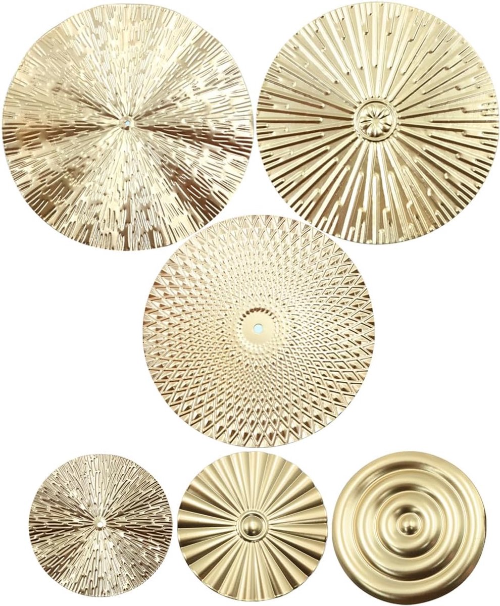 7 stuks moderne metalen muurkunst set gouden wanddecoratie voor woonkamer ronde zonnestraal metalen muurkunst voor chique en trendy woondecoratie