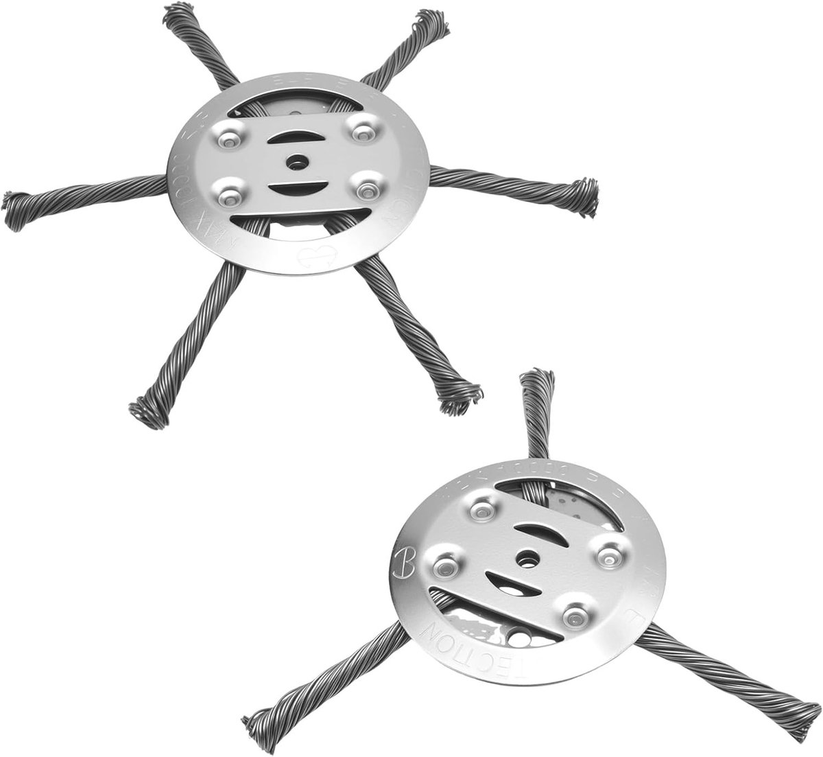 SnelShoppen - 2 stuks 3 koppen + 6 koppen staaldraad grastrimmer accessoires voor tuin, grasmaaier en elektrische gereedschappen - Zilver