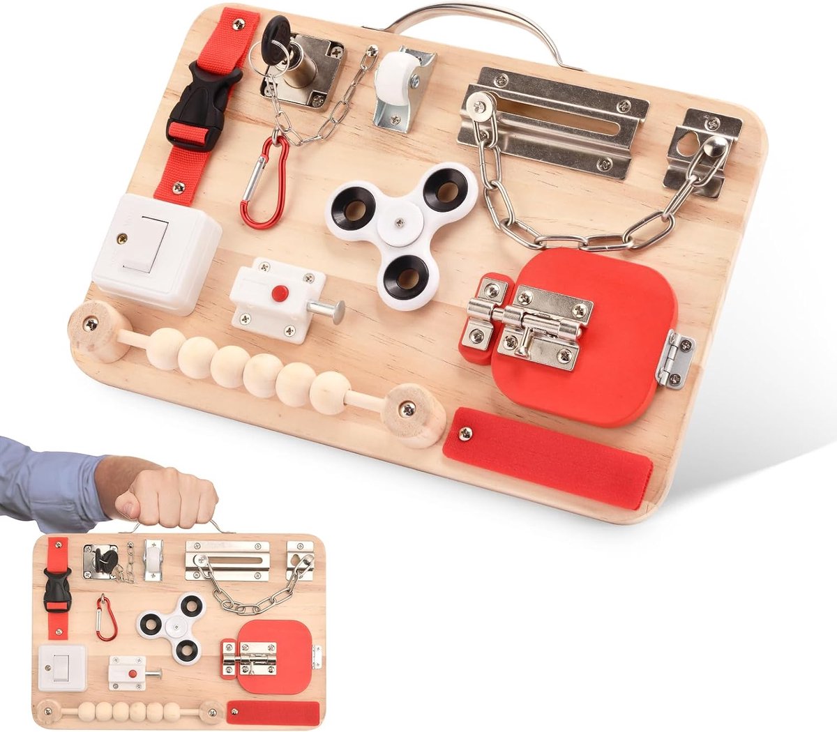 Fidget Board voor senioren – Geheugenspel en sensorisch speelgoed – Stimuleert fijne motoriek en concentratie – Entraînez la motricité fine intergénérationnelle et réveillez des souvenirs