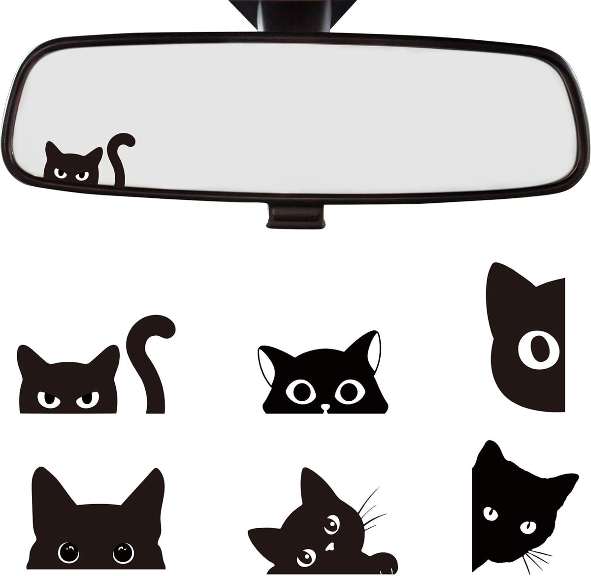 Sticker, Auto Sticker Met Kat Ontwerp Gewenste Tekst, Autosticker