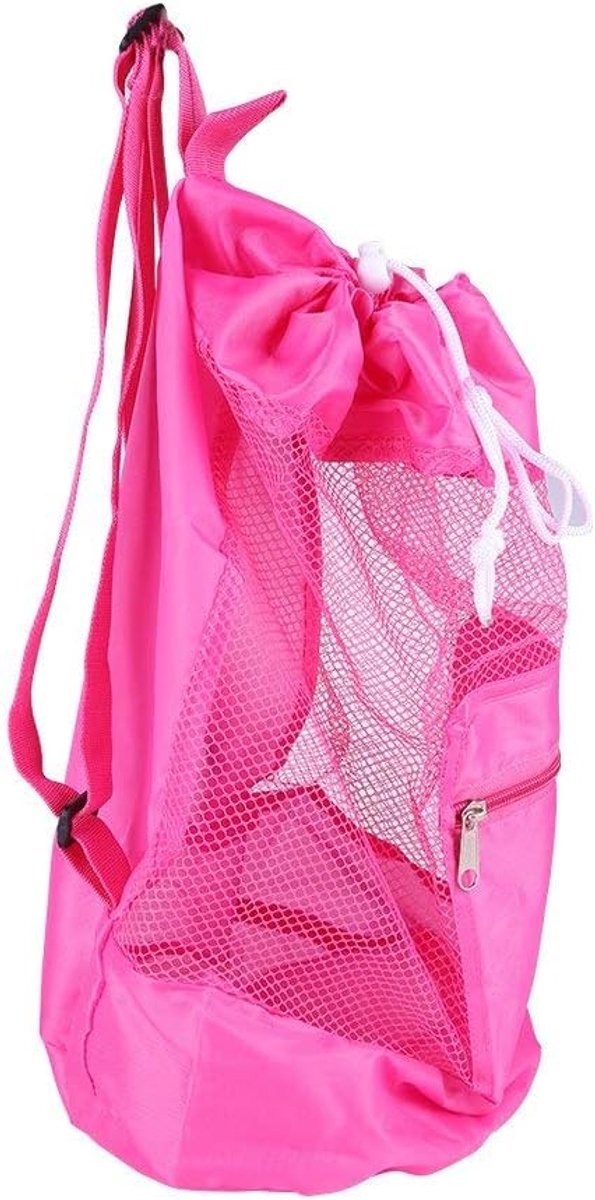 Kids Mesh Trekkoord Rugzak/Draagbare Grote Mesh Strandtas voor Zwembad Speelgoed Ballen, Voetbal Bal, Watersporten, Stranddoek, Zwemkleding