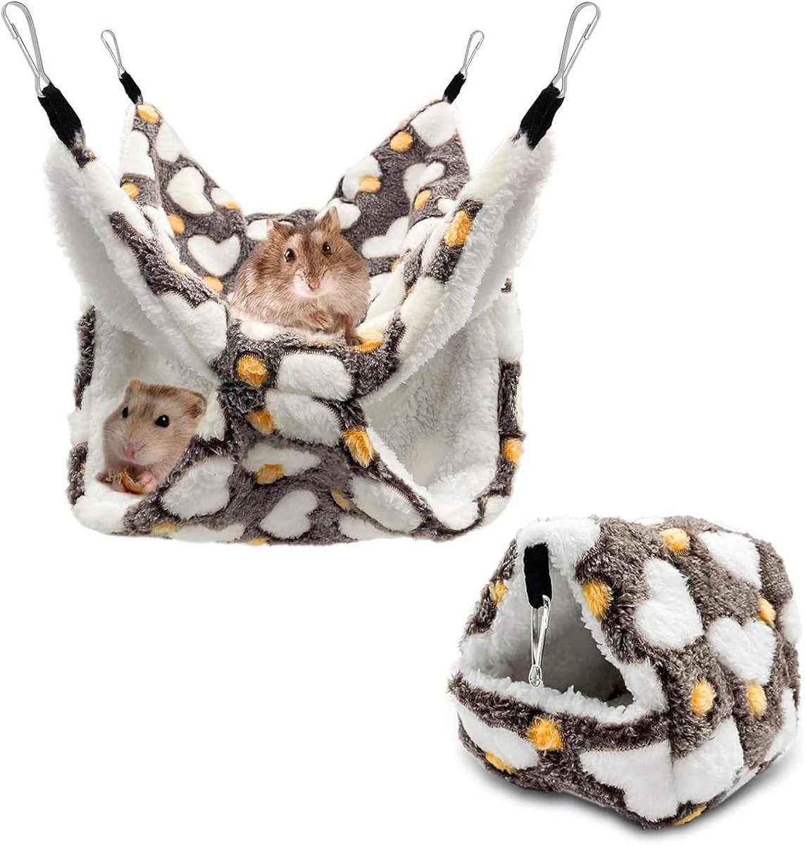 hangmat voor cavia's Hamster-koelkussen ijsbed Hamster hangbed Kleindieren rattenhangmat - Blijf deze zomer koel, voor fretten, suikerglijder en andere kleine dieren (bruin)'