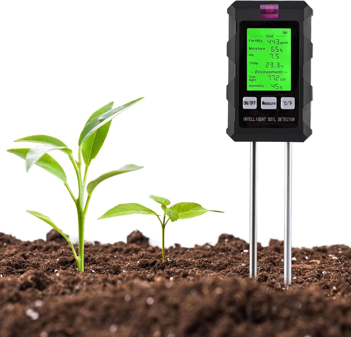 6-in-1 bodemtester, bodemtester voor pH-waarde, vruchtbaarheid