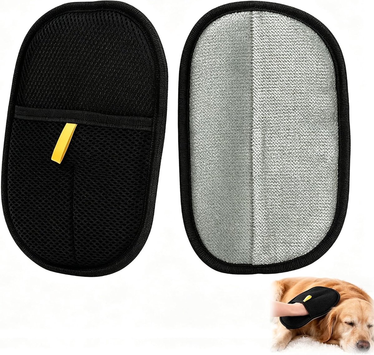 Anti-haarhandschoenen voor honden en katten, 2 stuks, ideaal voor verzorging, epileren en reinigen van meubels, tapijt en kleding