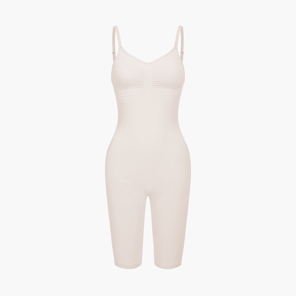 cfab - Bodysuit met corrigerende shapewear en short - Zandkleur - 2XL - Corrigerende Body - Naadlos - corrigerend ondergoed dames
