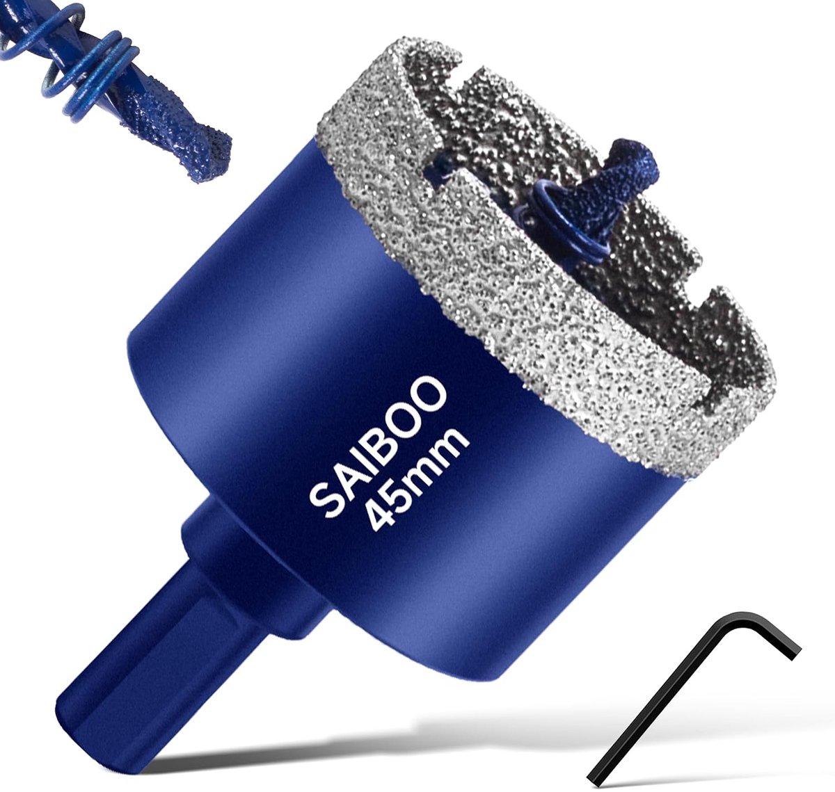 SnelShoppen - Diamant Boor 45mm met Center Bore - Diamant Gecoate Gatzaag voor Tegels, Glas, Marmer, Kwartsiet, Natuursteen - Ejectie Veer voor Effici