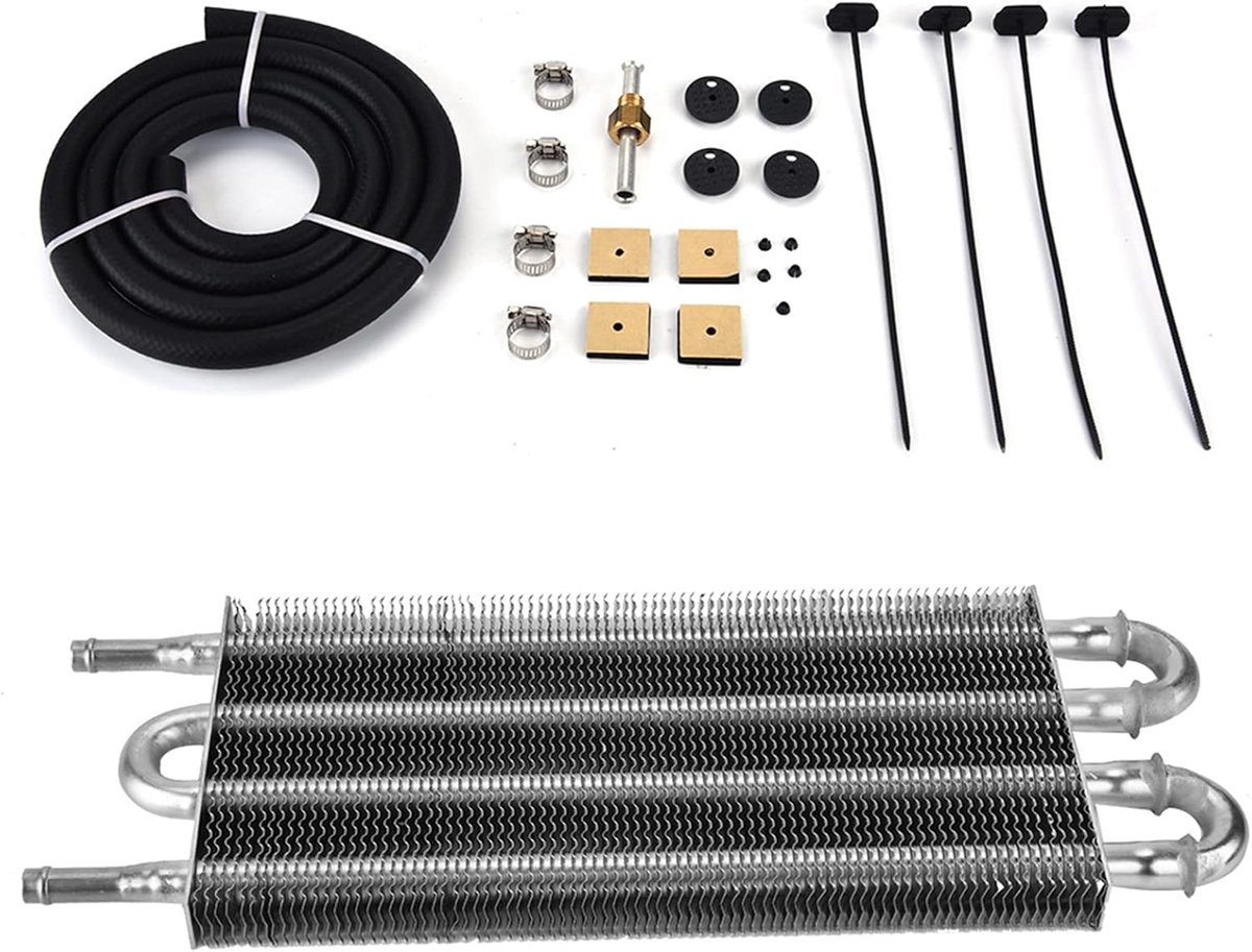 SnelShoppen - Oil Cooler Kit Auto - Hoogwaardige Aluminium Motorolie Koeler - Volledige Controle - 4 Modi - Afstandsbediening - Automatische Radiator