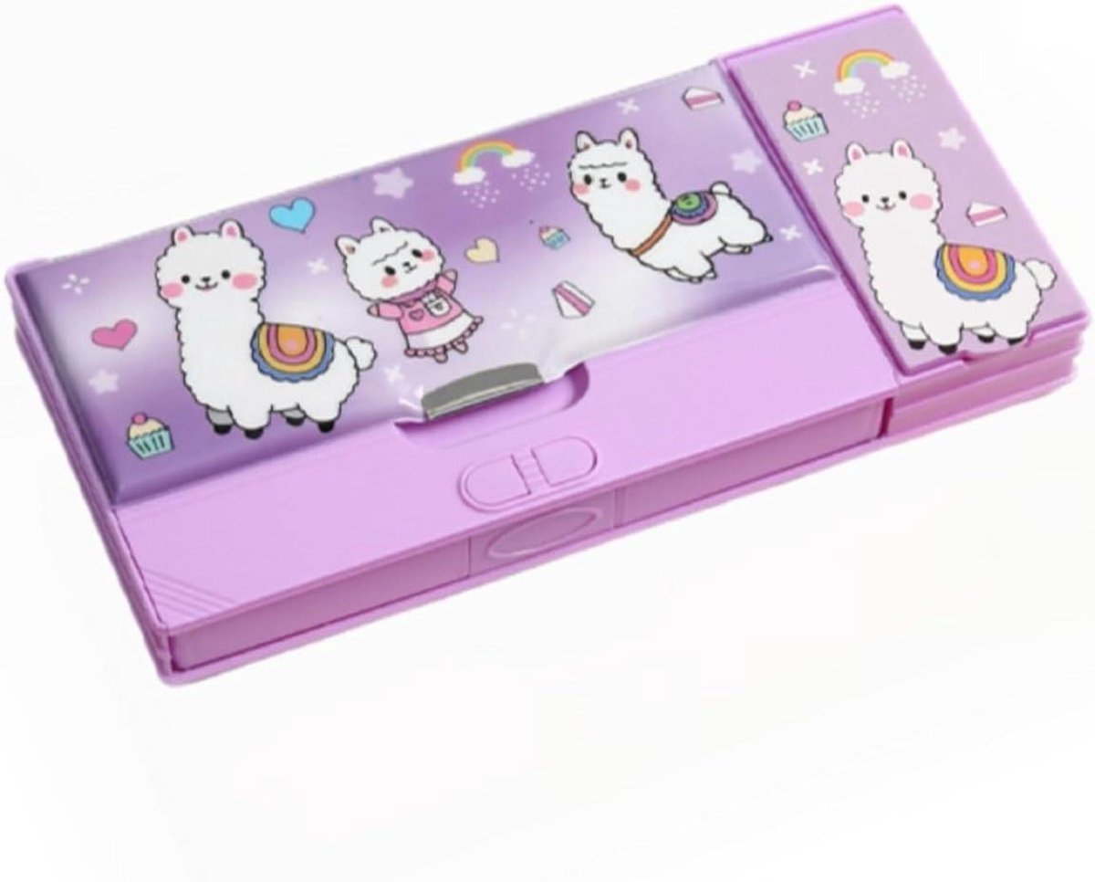 Multifunctioneel Etui - Potlood Etui Pennenbakje - School Organisatie - Ingebouwde Puntenslijper Rekenmachine - 26 x 12 x 3.5 cm