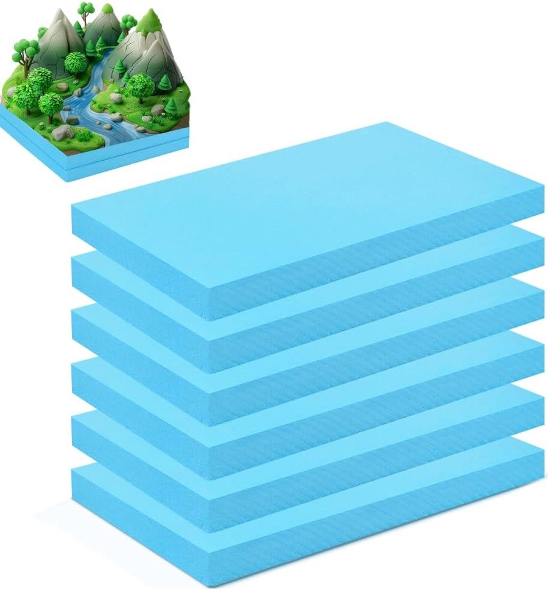 Hardschuimplaat voor knutselen en modelbouw, ideaal voor landschapsmodellering en DIY-projecten (40 x 30 mm)