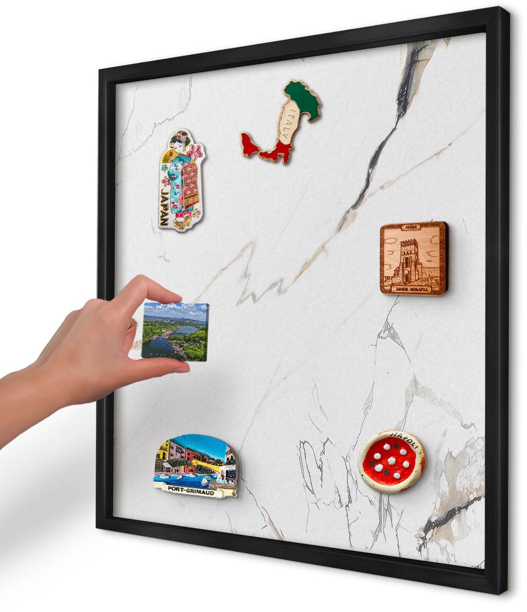Artprintcave Wit Magneetbord mit Zwart Frame - 50x50 cm - Moderne Elegantie Magnetisch Bord Voor Magneten - Modern Bord Voor Magneten - Texturen