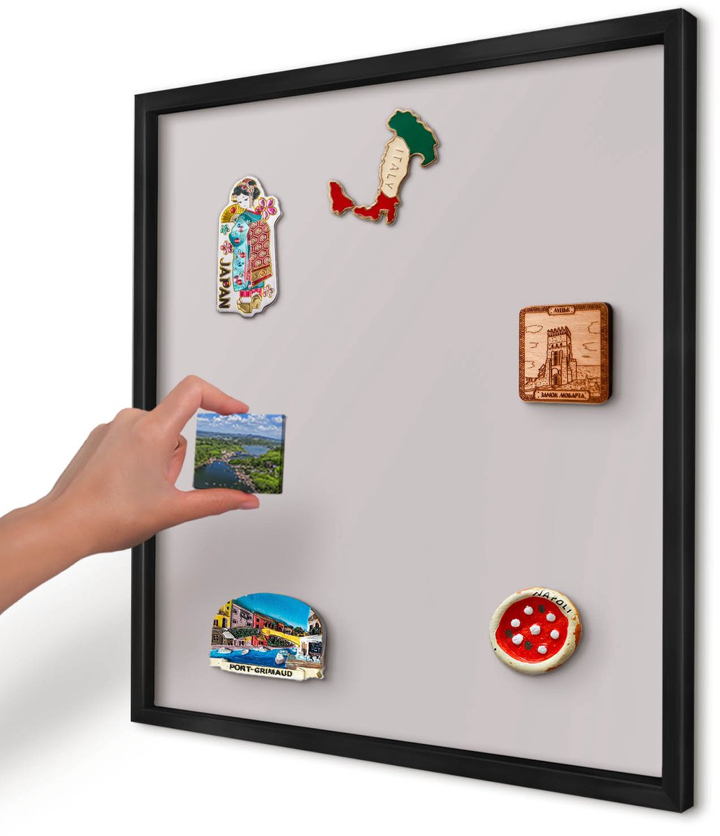 Artprintcave Roze Magneetbord mit Zwart Frame - 50x50 cm - Asgrijs Memobord Keuken - Minimalist Magneetbord Voor Keuken - Achtergronden En Patronen