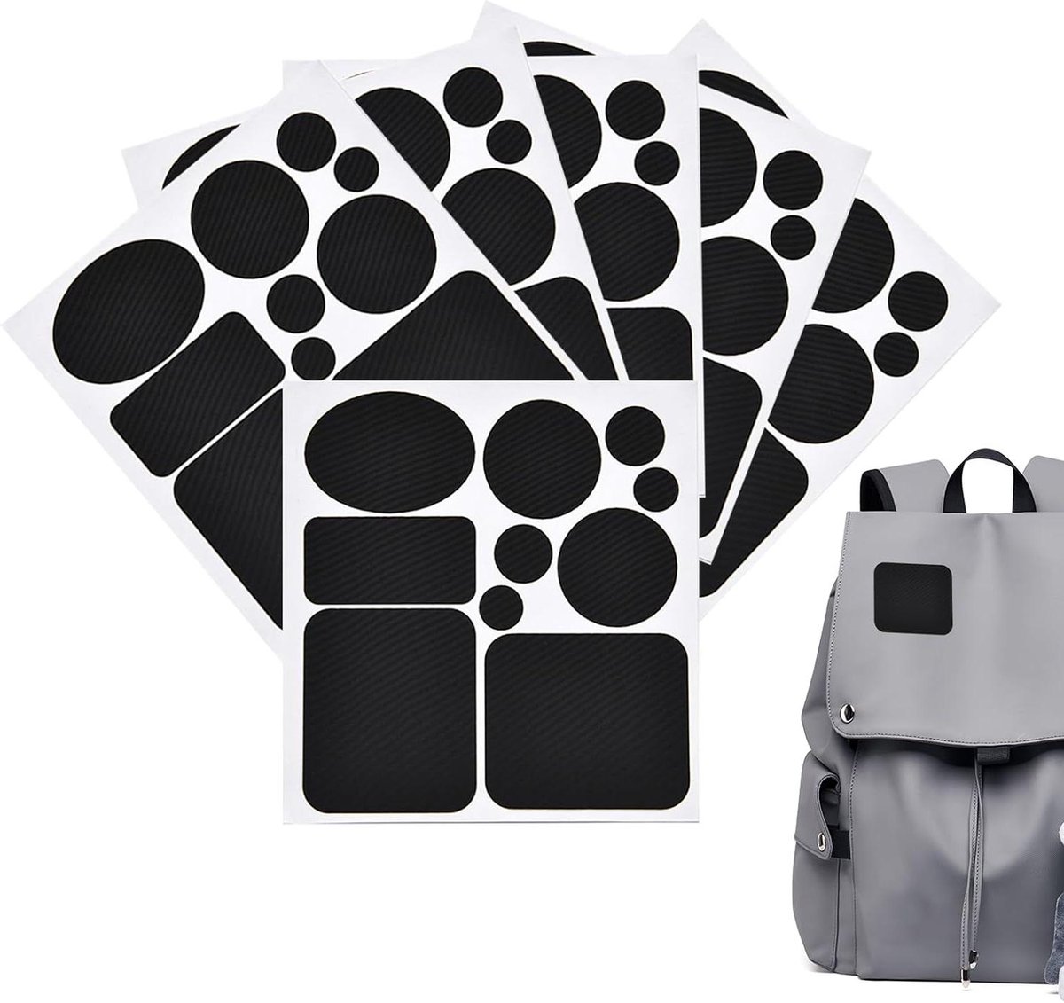 Reparatiepatches Donsjack - Nylon Plakband - Kleding Herstellen - Zelfklevend Waterdicht - 6 stuks - Zwart