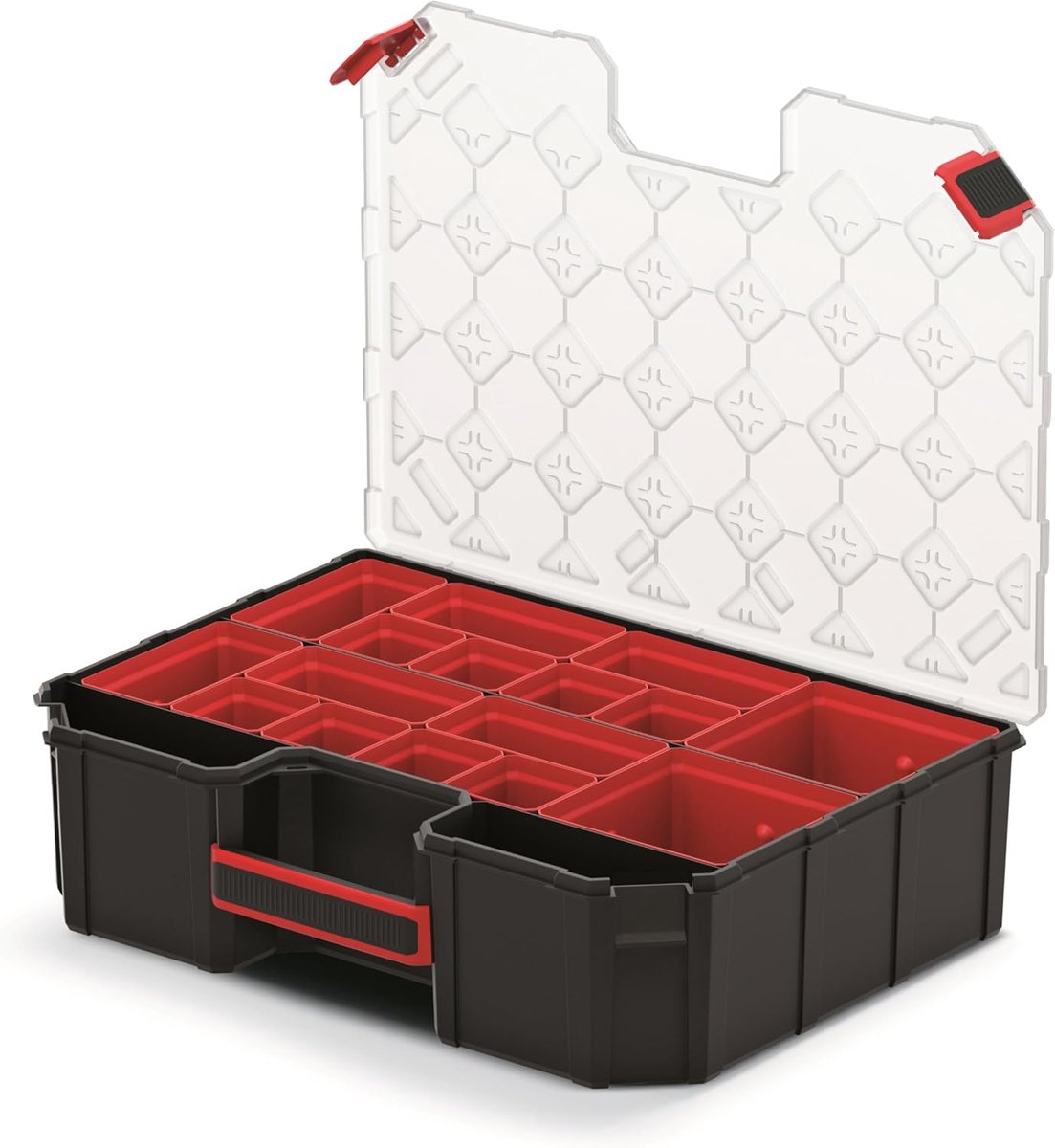 SnelShoppen - Assortimentdoos 390x284x60mm met 12 Inzetbakken - Sorteringsdoos voor Kleine Onderdelen - Gereedschapskoffer voor Werkplaats en Garage