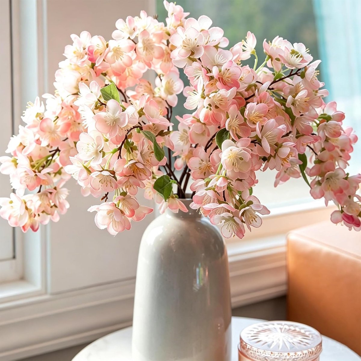 6 Stks Kunstmatige Kersenbloesem Takken Nep Zijde Bloemen Takjes Roze