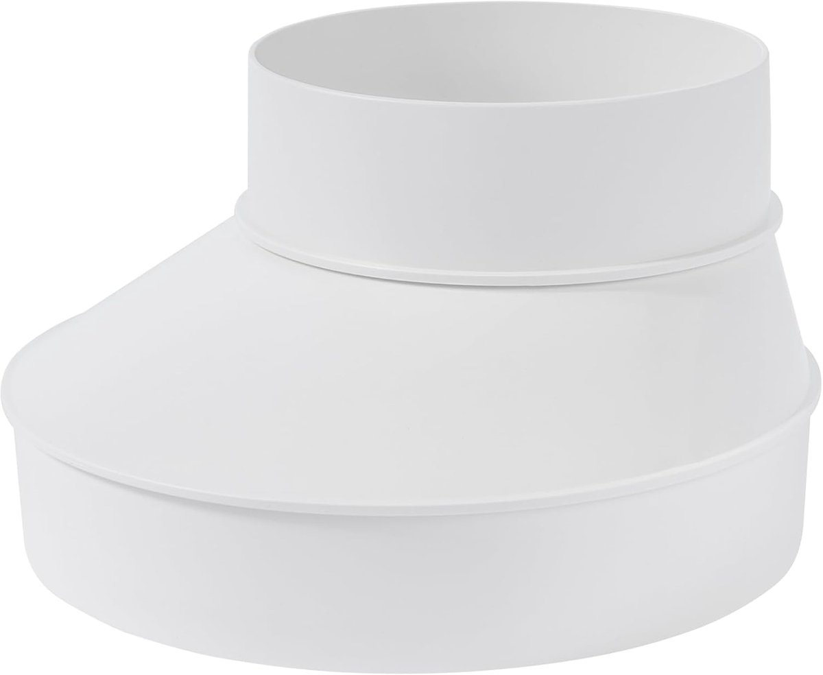 Systems Kanaalreductiemiddel Ø 150 tot 100 mm, koppeling, buis, verhoging, verloopstuk, taps toelopend voor sanitair ventilatiesysteem, ABS-kunststof, PVC-buis, 6 inch tot 4 inch buis