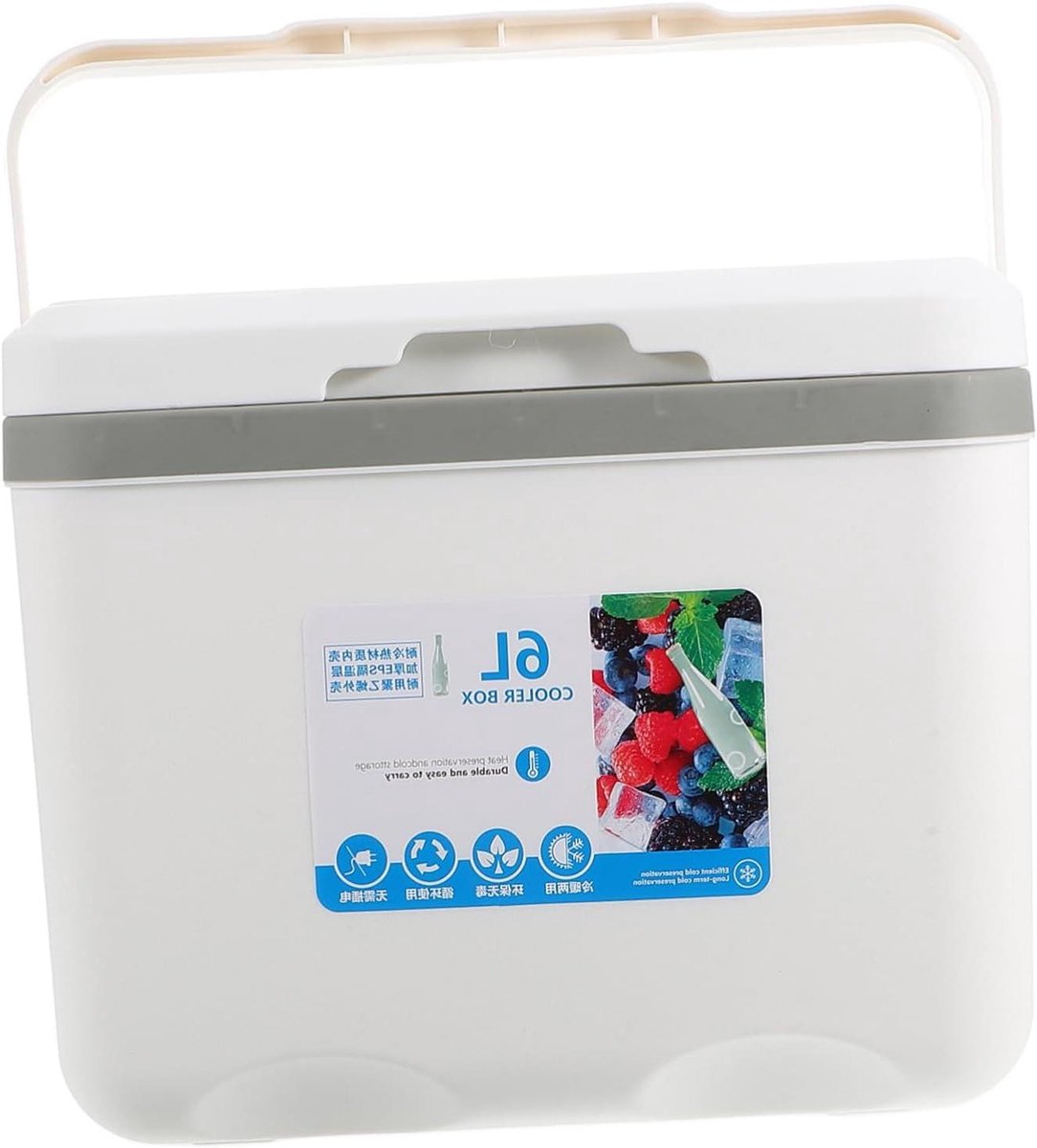 Diepvries Lunchkoeler - Hardcase Koelbox - Eten Koel Houden - Stevige Structuur - 27x23x18CM - Wit