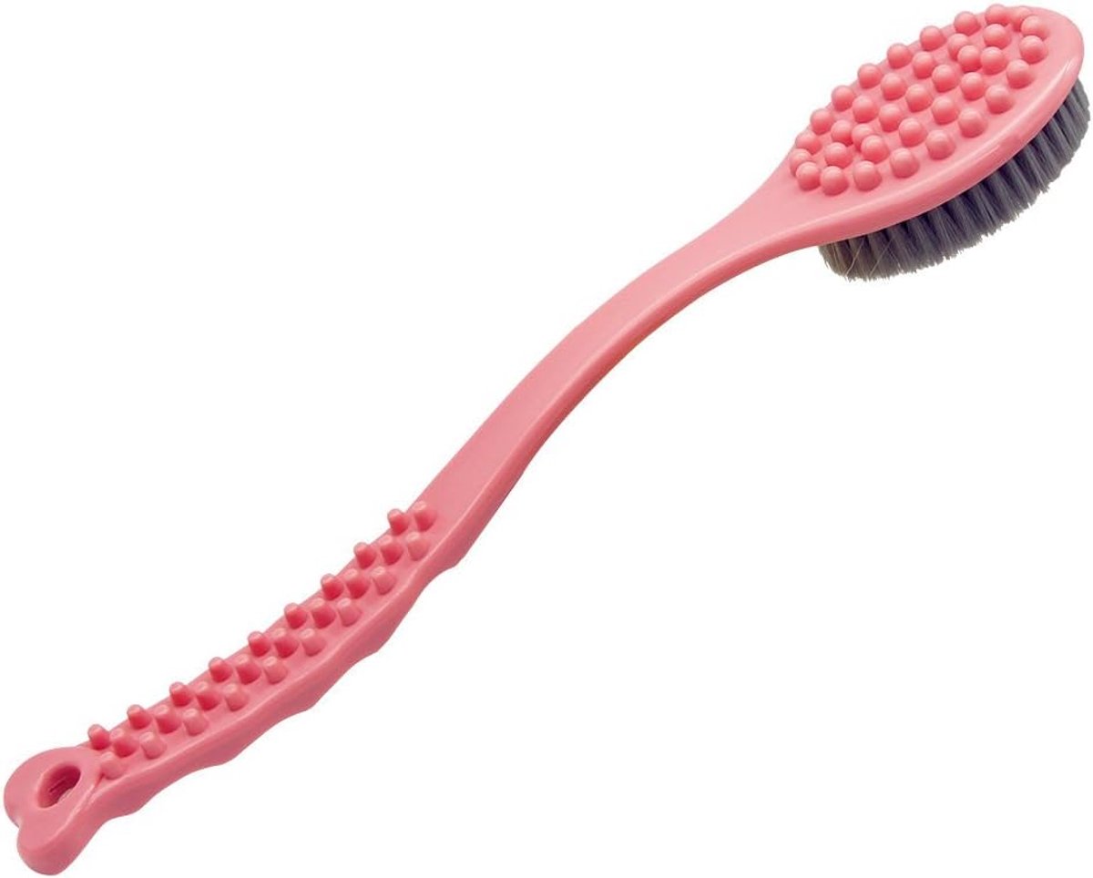 Handheld Douche Borstel Lange Handvat Bad Borstel-Zachte & Comfortabele Droge Huid Body Massage Borstel Terug - ShopVlot