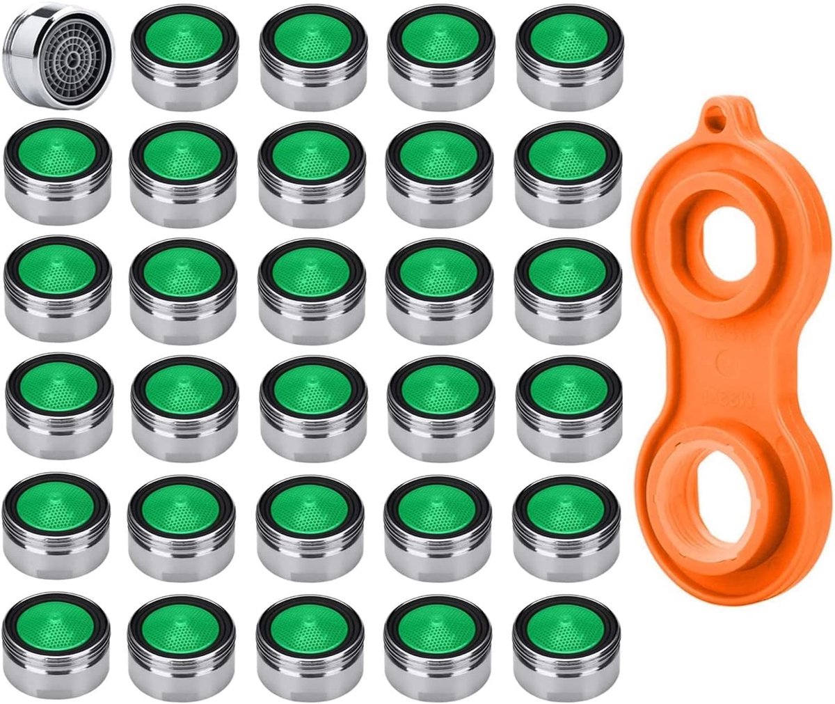 SnelShoppen - Jet Regulator Kraan Waterfilter Aerator - Antikalk Waterbesparende Taps voor Keuken en Badkamer - Hoogwaardige Chroomkoper met ABS Kunst