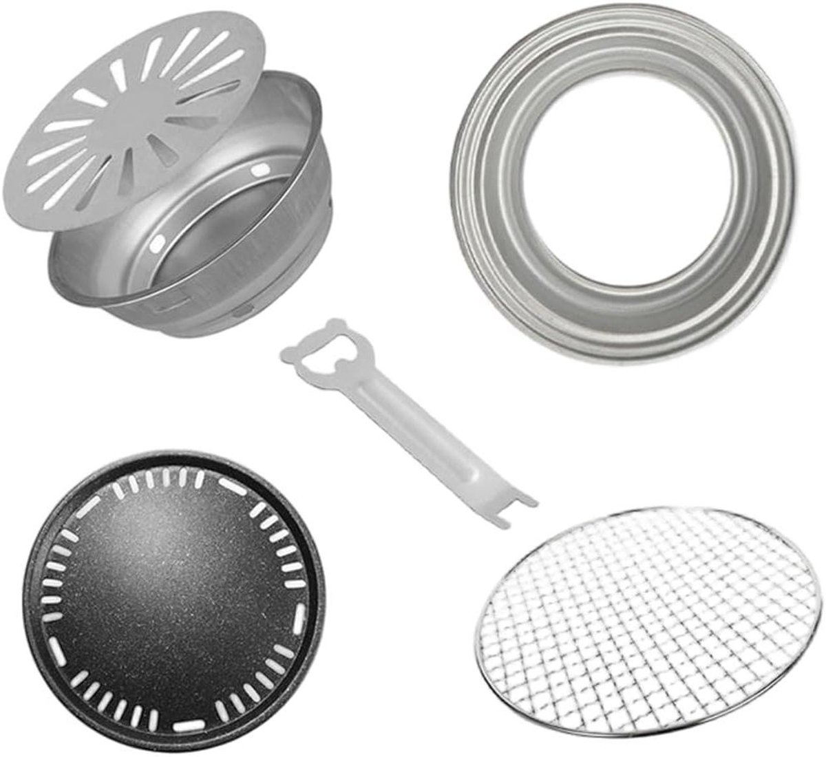 Vuurtafel Grill Set - Buiten Kookset - Outdoor Koken - Met Kookrooster - 32x32cm - Zilver