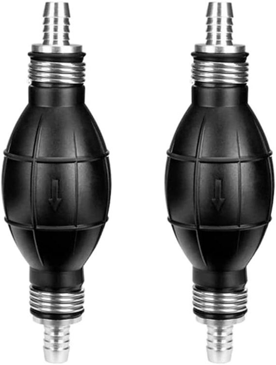 Brandstofpomp Primer Bulb - Handpomp Diesel Gas - Brandstof Toevoeren - Aluminium Rubber - 10 mm - Zilver