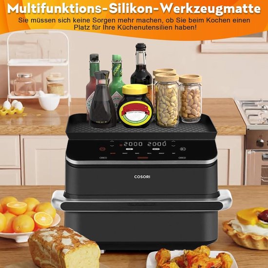 Opbergrek voor Friteuse 8.5L/10L - Multifunctionele Siliconen Pad, Stofdicht en Makkelijk te Reinigen Accessoires voor Airfryer — afbeelding 4