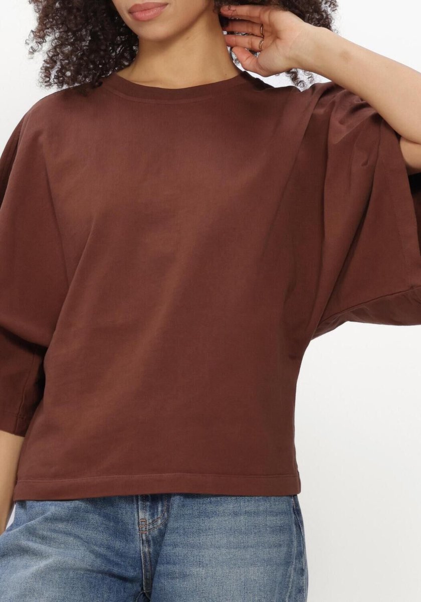 Catwalk Junkie Batsleeve Tshirt Tops & T-shirts Dames - Shirt - Bruin - Maat 40