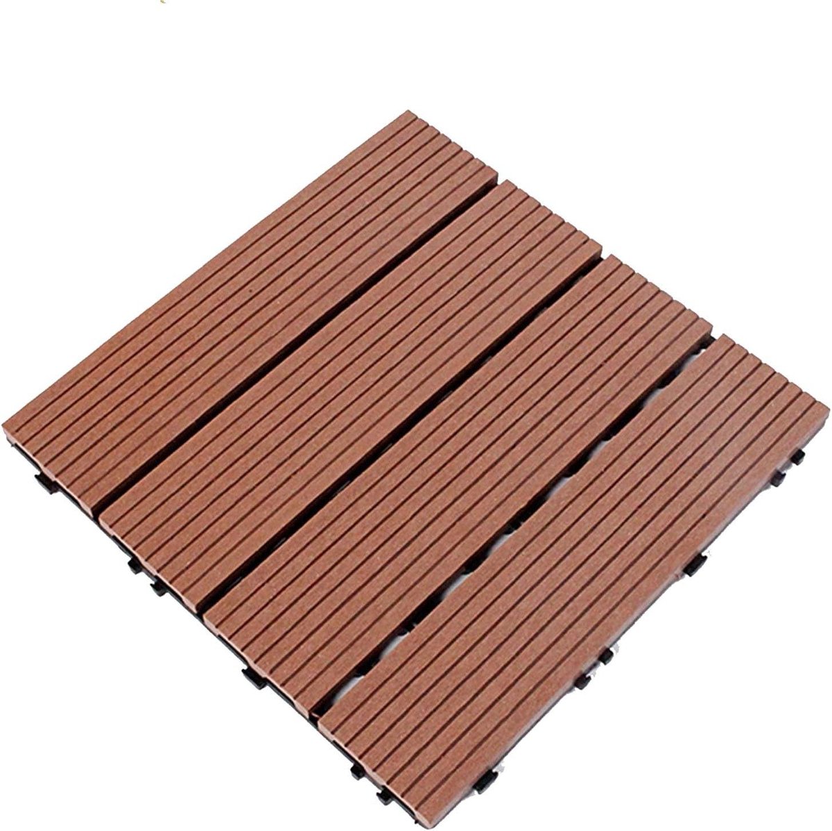 Houten Tuintegels - Terrastegels Buiten - Buitenruimte Aankleden - Insteeksysteem Zonder Lijm - 40 stuks - Bruin