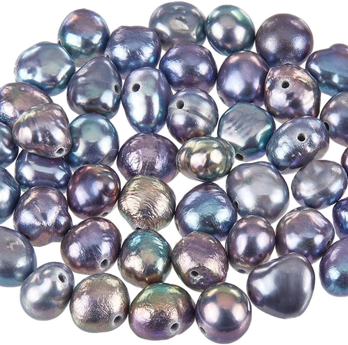 53 Stuks 5-7mm Barokparels van Zoetwater, Natuurlijke Cultuurparels in Middenblauw voor Sieraden Maken, DIY Kettingen en Armbanden