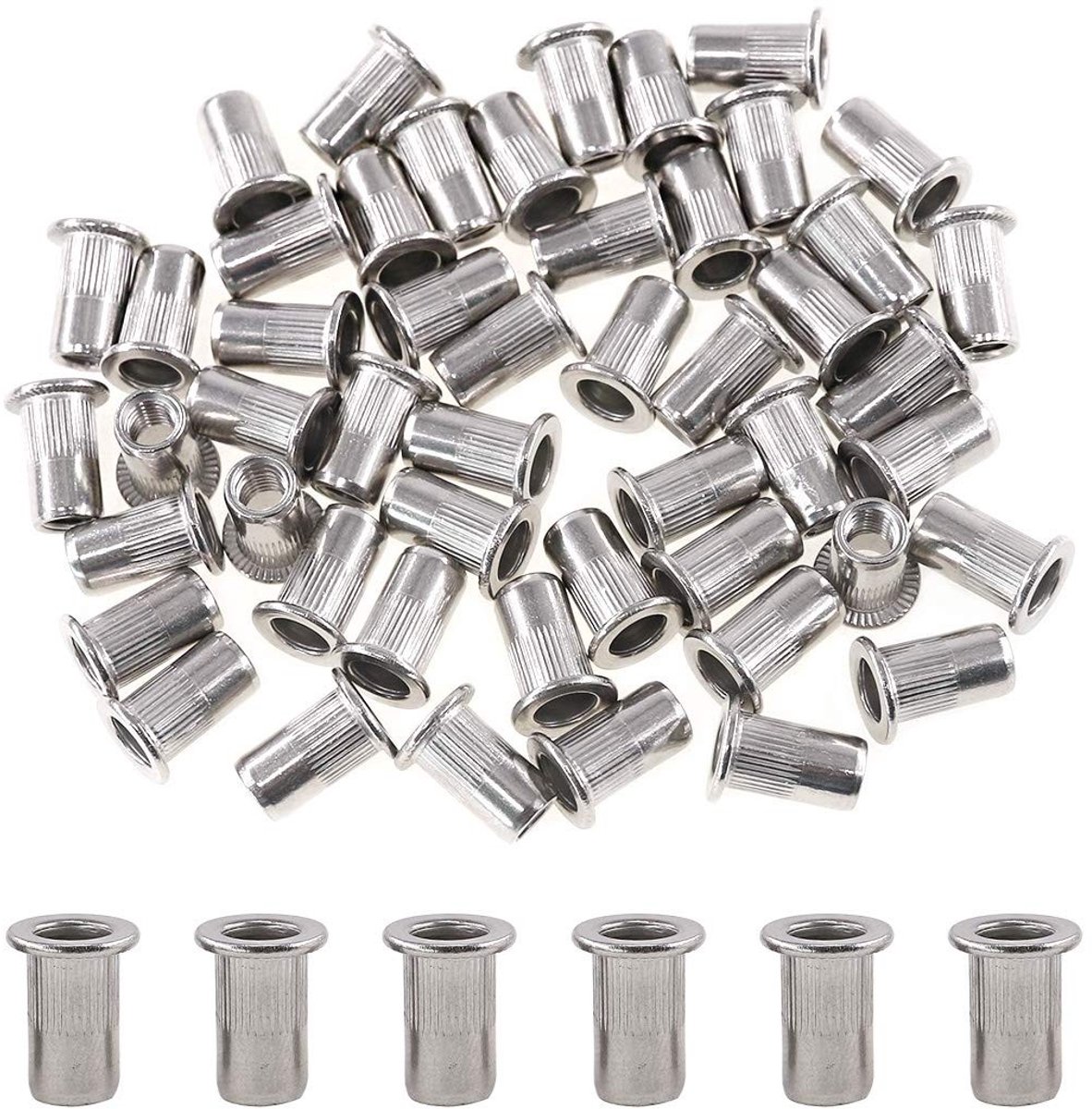 50 Stuks M5 RVS Platte Hoofd Draad Rivet Insert Nutsert Set - Duurzaam en Corrosiebestendig