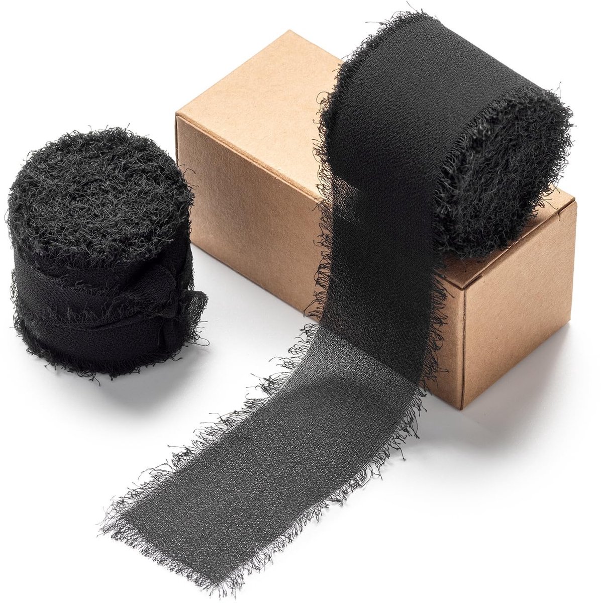 3,8 cm chiffonlint lint bruiloft cadeaulint breed chiffon lint zwart