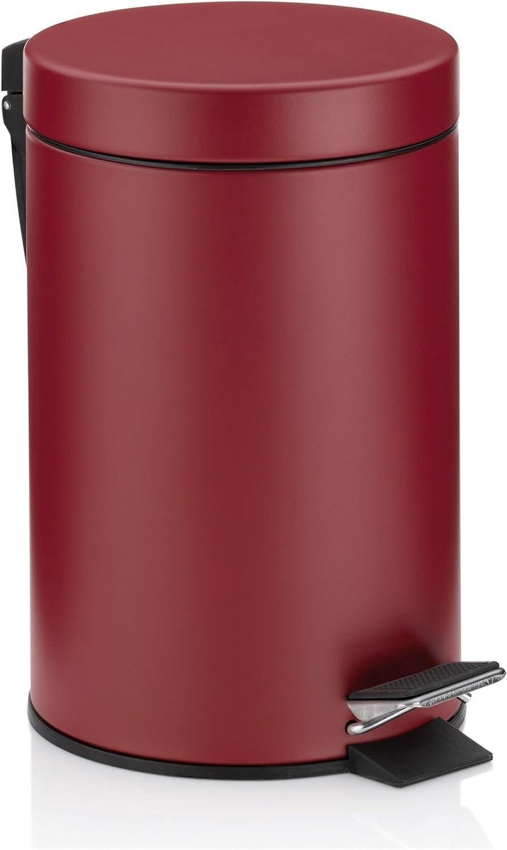 Pedaalemmer - Prullenbak - Afval scheiden - Verwijderbare binnenemmer - 3 liter - Rood
