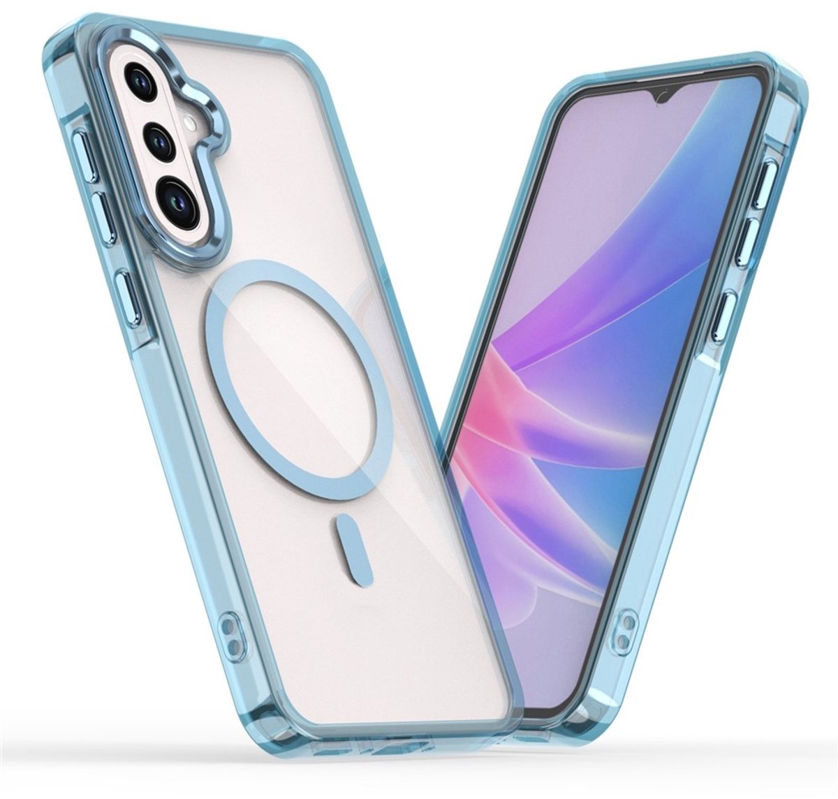 Coverup Hoesje - Geschikt voor Samsung Galaxy A57 Hoesje - Coverup Clear TPU Back Cover - MagSafe Compatible - Blauw