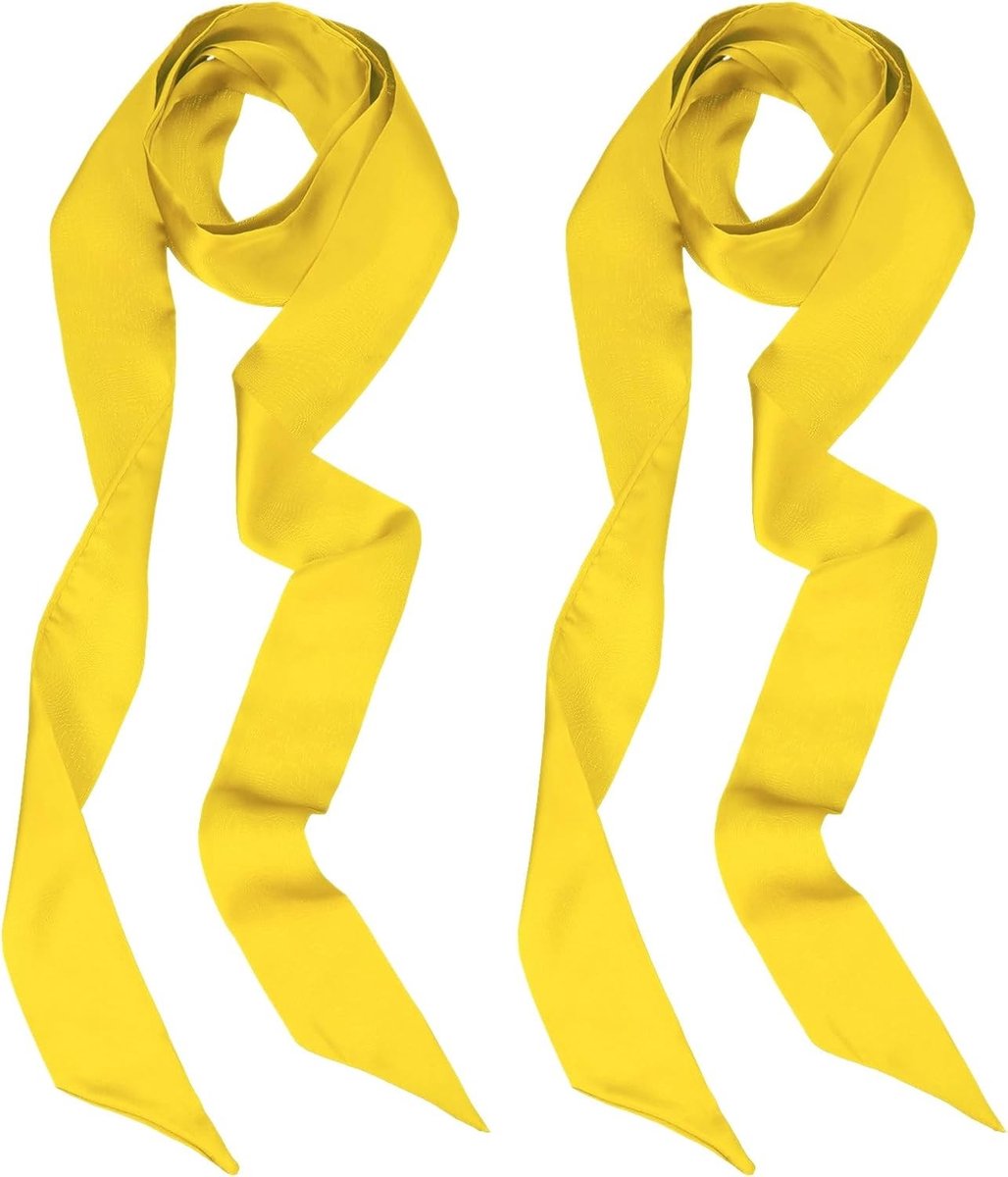 Stijlvolle Ribbonsjaal van Zijden Satijn, Effen Kleur, Dunne Sjaal voor Haar en Modeaccessoires