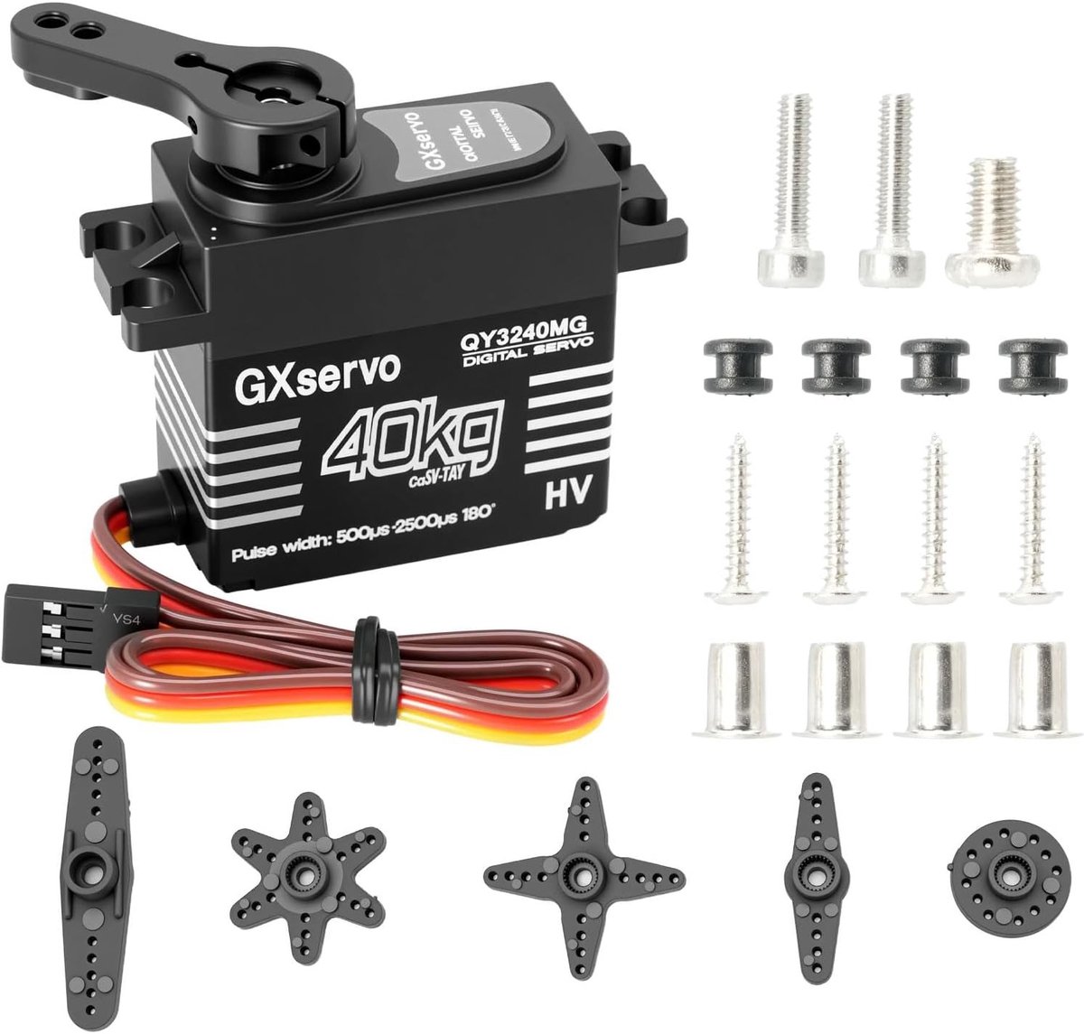 Krachtige Digitale Servo 40 kg met Metalen Servo Arm voor RC Auto's, Robots en Drones - Waterdicht en Hoge Koppel