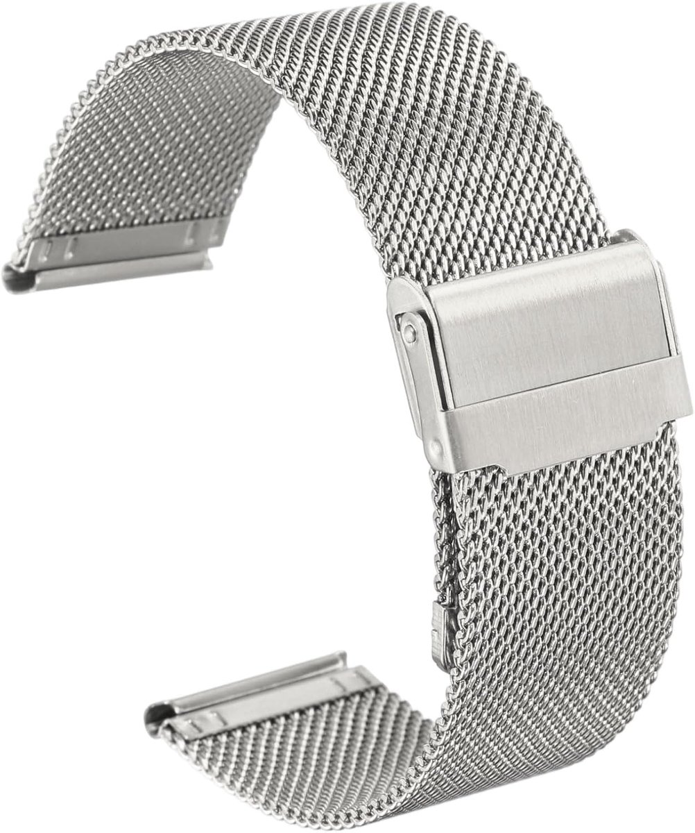 Thijox - Horlogebandje Mesh met Gesp, Snelsluiting en Verstelbare Vintage Reservearmband voor Smartwatch, Universeel en Elegant voor Dames en Heren, R