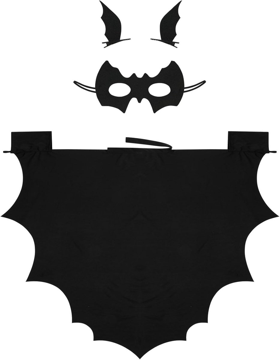 Volwassen Vampier Vleermuis Cape met Zwarte Halter en Leren Vleugels, Perfect voor Halloween en Cosplay Feestjes