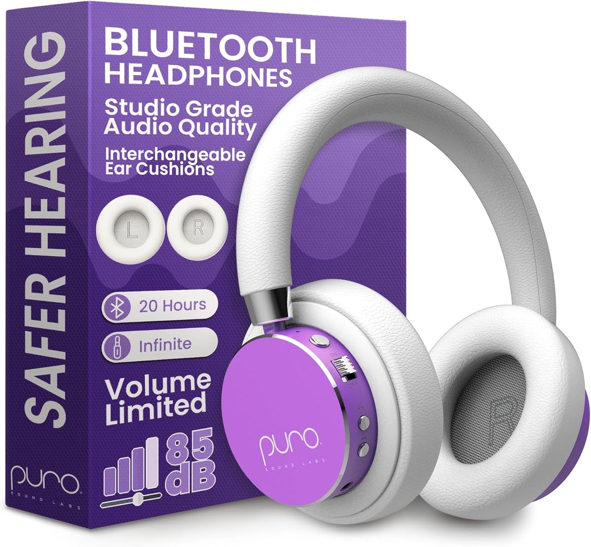 SnelShoppen - Draadloze hoofdtelefoon voor kinderen - Volumebeperkende 85dB, ingebouwde microfoon, 20 uur batterijduur, comfortabel en lichtgewicht